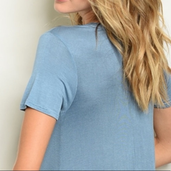 Brand New Blue Boutique Short Sleeve Tea T-Shirt - Picture 4 of 4